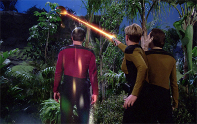 Riker isn't phased in the slightest...