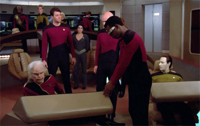 How did he Conn his way onto the Enterprise?