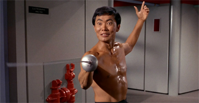 Sulu takes a stab at fencing...