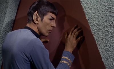 Spock's attempts to meld with door were less than successful...