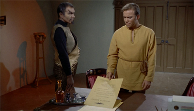 Kirk's disguise is paper-thin...