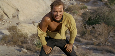 A shirtless scene! We must be in Shatner's fantasy!