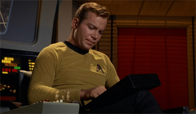 Kirk is not impressed with the shooting script...