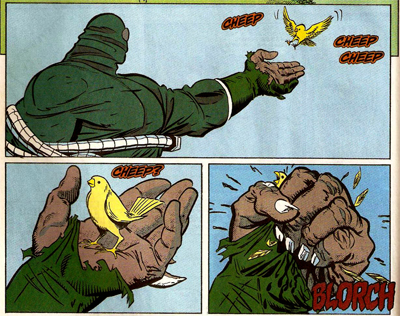 Just in case you didn't get that he was eeeevil...