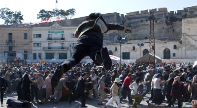 The zombies certainly got the drop on this crowd...