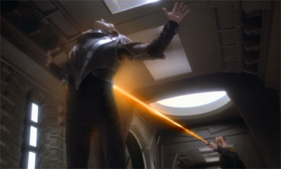 And the character who does eventually get to stun Dukat isn't even Sisko...