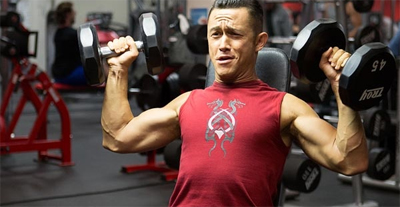 He's really into pumping... iron.