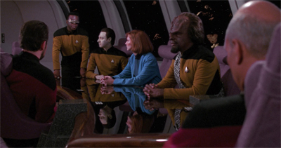 Also, although this episode is built around Geordi, I'm not sure I'd trust Riker with unrestricted holodeck access...