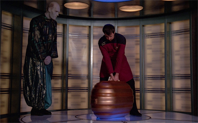 Riker does the heavy lifting...