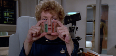 The red vial or the blue vial?