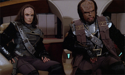 The crew worried that Worf had taken casual Friday a little too far...