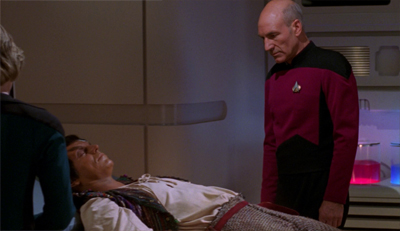 Probably not a good idea for Picard to talk about leaving Liko to die while the poor guy is in earshot...