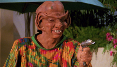Nothing says "credible threat" like a Ferengi guest star...