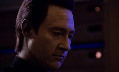 Data's behaviour here is totally out of the blue...