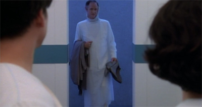 "I hope you don't mind, our tailors measured you while you were unconscious. It's all part of a standard probe."