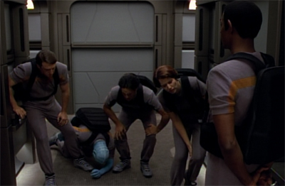 The gravity of the situation dawns on them...