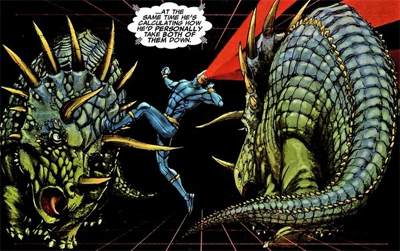 Cyclops walks the dinosaur...