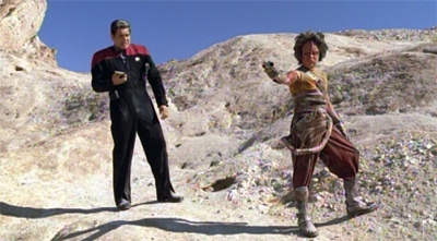 "Stick close, I think I saw a Gorn around here..."