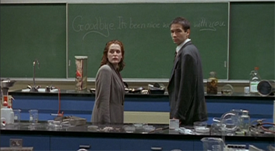 The writing's on the... er... chalkboard...