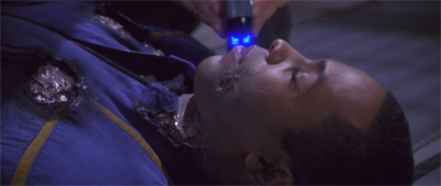 I spent an entire scene waiting for Phlox to make a tasteless joke about how Mayweather was no less responsive than usual...