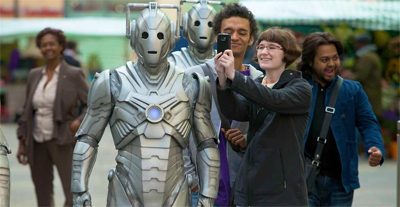 "These Cybermen are much cooler about having their pictures taken than those Daleks..."