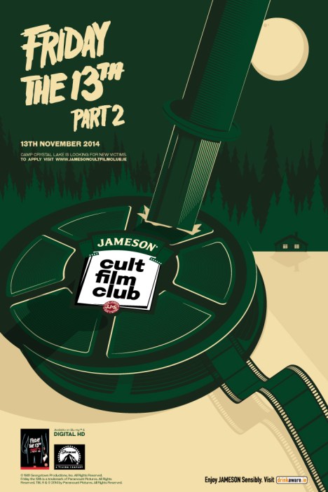 Jameson Cult Film Club screening of Friday The 13 Part 2, Galway Nov 13th