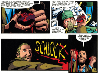 "Schlock" is a delightfully appropriate sound effect.