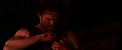 "You've got red on you."