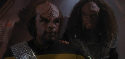 "Think about what you are doing. If you turn your back on me now, for as long as I live, you will not be welcome anywhere in the Klingon Empire. Your family will be removed from the High Council, your lands seized, and your House stripped of its titles. You'll lose your priority parking space outside the High Chancellery."
