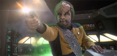 After aggressive contract negotiations, Worf joined the crew...