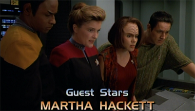 "We are being hailed by someone using a Federation signal." Yes, Tuvok, but who? WHO?
