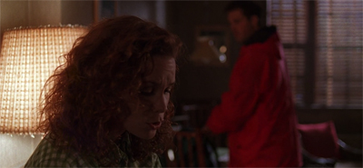 Red-haired red shirt...