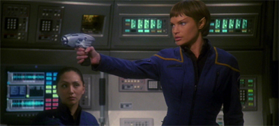 T'Pol's decision to stop wearing the catsuit was surprisingly controversial. "What? I have a commission."