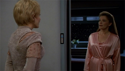 "Yes, my dressing gown isn't quite as fabulous as Picard's but one has to make do."