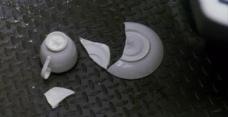 The teacup that he shattered didn't come together...