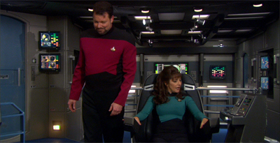 "And I didn't even have to kill Geordi to sit in this chair..."