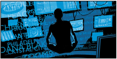 Nice touch: the opening monologue from Jose Chung's "Doomday Defense" is included in Gibson's info stream.