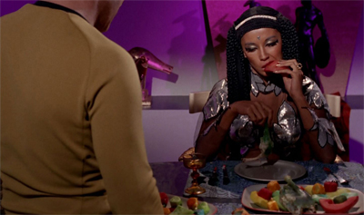 Kirk gives her a lot to chew over.