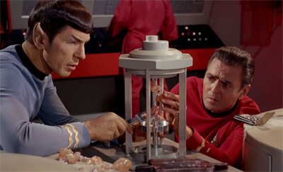 "Mister Scott, would you care to assist me in performing surgery on an antimatter reactor?"