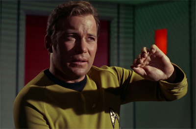 Kirk really wasn't happy about the teaser to Spock's Brain.
