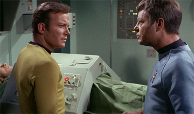 "Spock's body is more dependent on that tremendous brain for life support." "Then we'll take him with us." "Take him? Take him where?" "In search of his brain, Doctor."