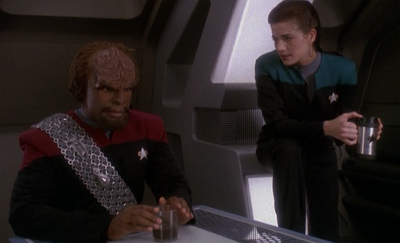 "I know, Worf. I'd be disappointed too if there were as many Quark-centric episodes in the fourth season..."