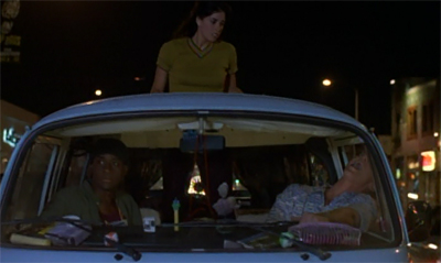 "If you don't come down from there, I'm turning this van around and taking us right back to the twenty-fourth century."