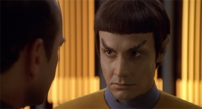 "Ensign Vorik, Captain janeway asked me to have a very thorough conversation with you about Starfleet's workplace harassment regulations."