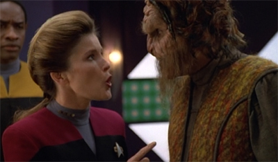 Janeway can't Bahrat any longer.