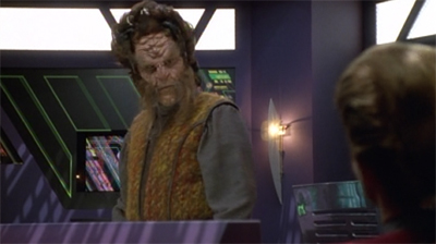 Manning his station.