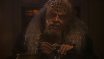 He's had it up to his neck (bones necklace)...